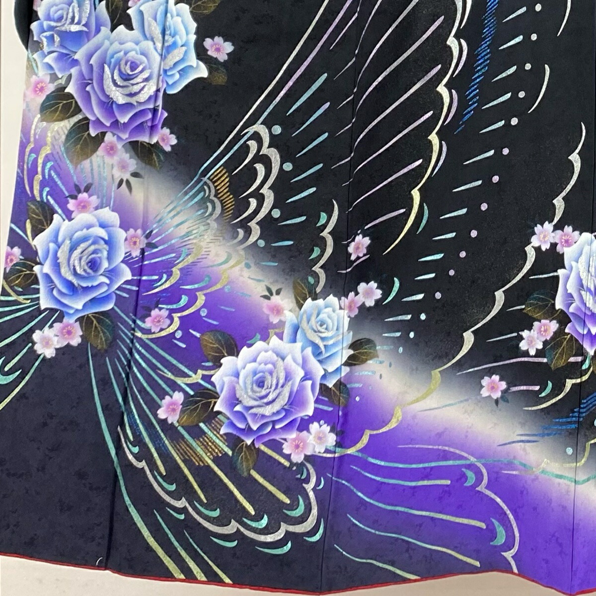 ◉成人式・卒業式・振袖「黒妖艶薔薇」b209 身長 150〜168cm ◉成人式