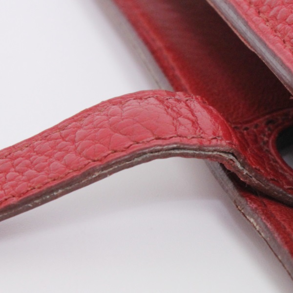 ゆう♤割引、様 HERMES ドゴン GM レッド レザー □Q刻印 エルメス