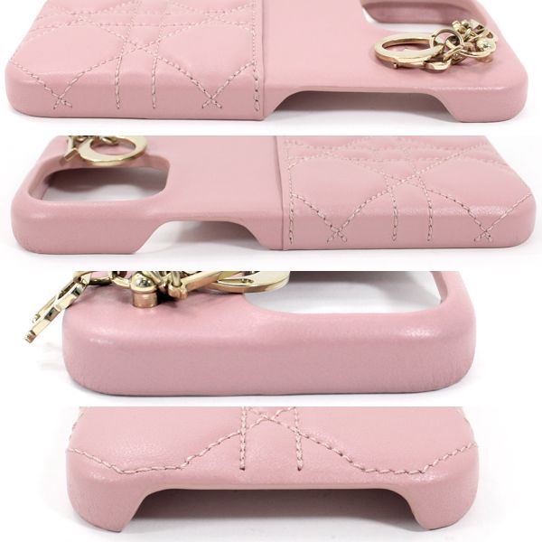 Dior ピンクレザー iPhone13ケース Christian Dior ピンクレザー