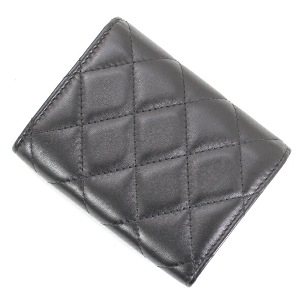 ❤️CHANEL 二つ折り財布 ブラック レザー 【公式通販】