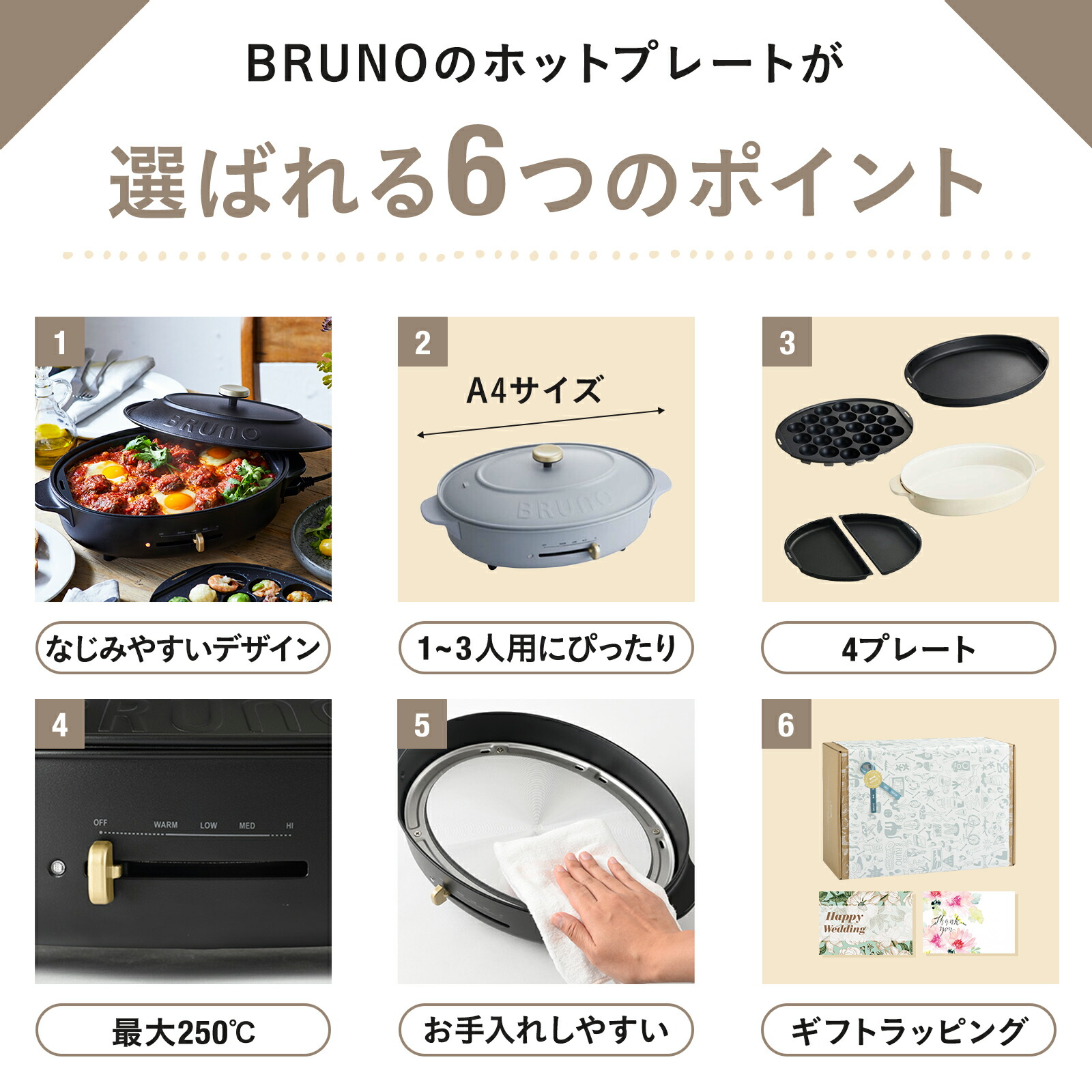 楽天市場】【P10倍】【BRUNO 公式】 ホットプレート 鍋 ブルーノ