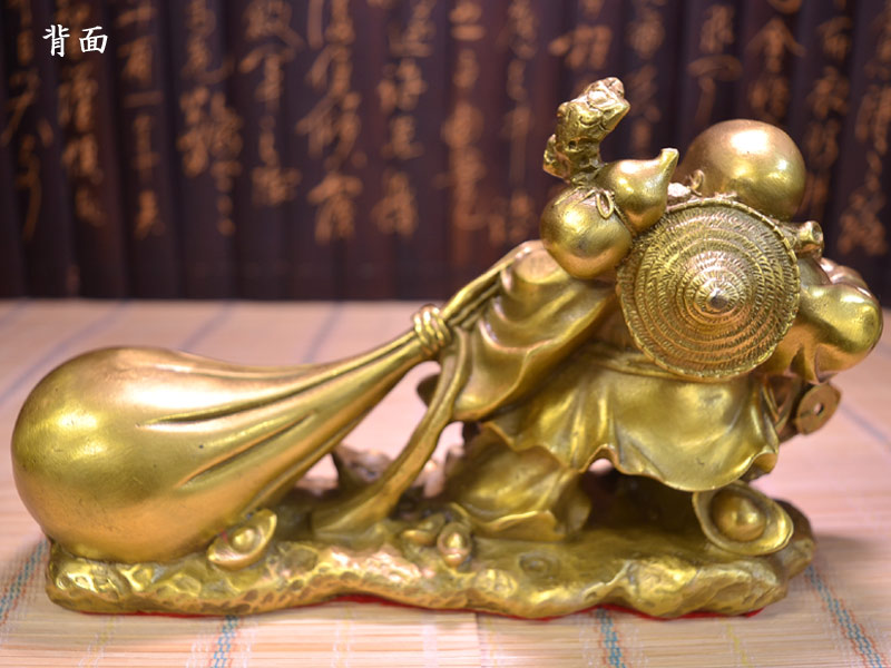 楽天市場】布袋様 置物 仏像 銅製招財布袋（黄金袋） 宝くじ : 中国