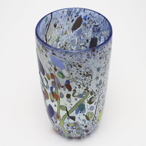 ベネチアングラス青色渦巻き模様ガラスカップ ヴィンテージ品