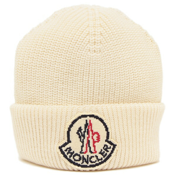 楽天市場】モンクレール 帽子 ニット帽 ホワイト メンズ MONCLER