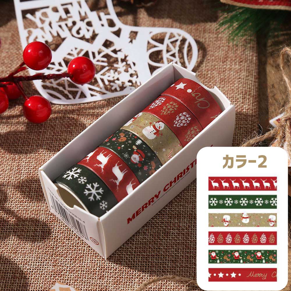 楽天市場】クリスマス マスキングテープ マステ 6巻入セット Xmas 【幅