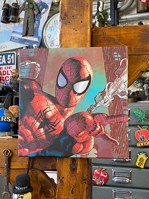 スパイダーマン グッズ アートパネル 約52センチ✕約52センチ Amazon