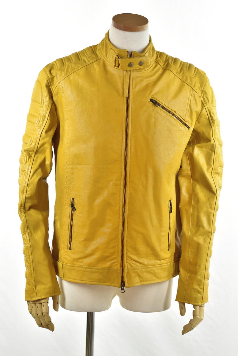 楽天市場】シングルライダースジャケットメンズ・イエロー
