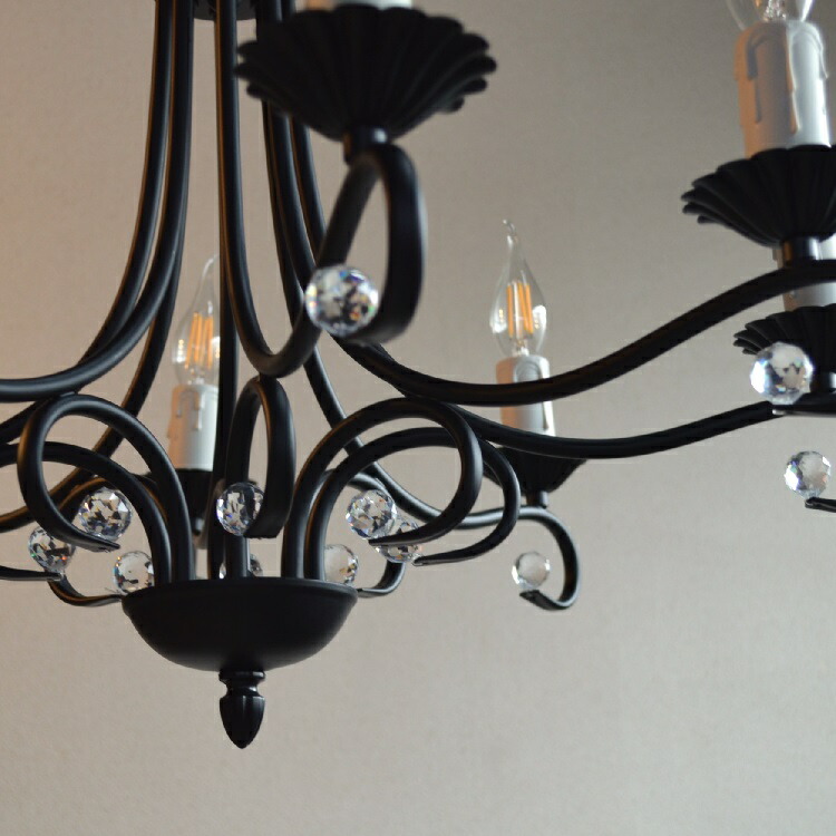 楽天市場】照明 シャンデリア 8灯【エヴェリーナ8】 つや消し黒