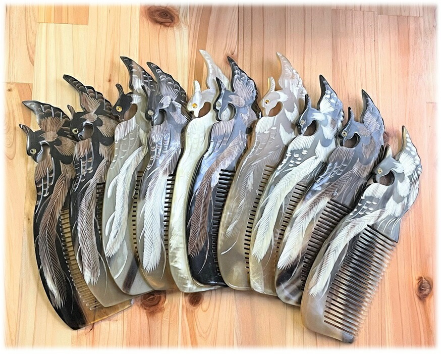 理容水牛櫛 極上 仕上げ20目 丸小 総手造り 二代目政次郎作 コーム