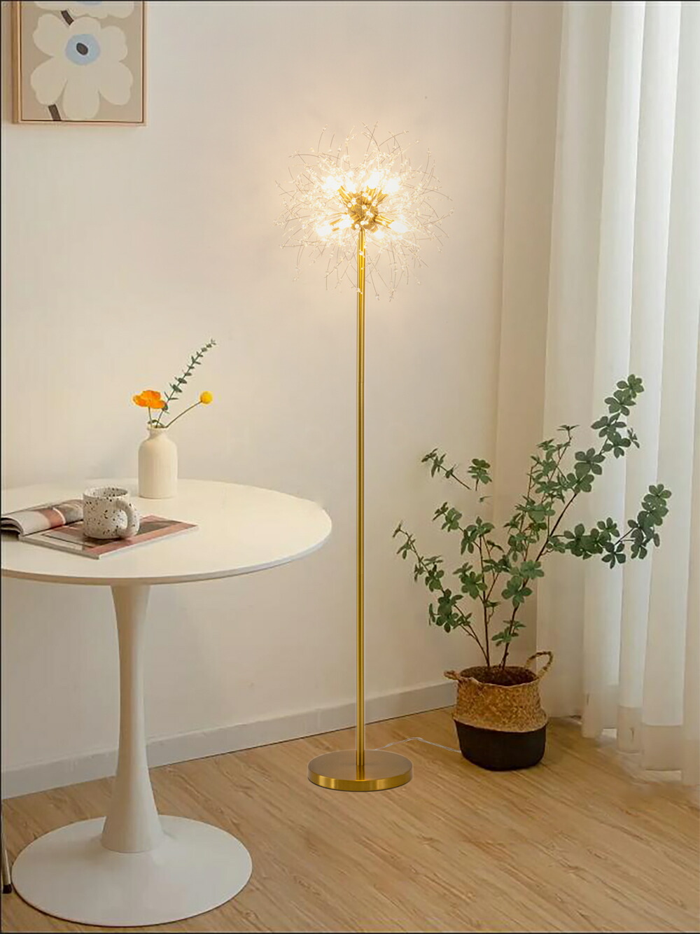 <Coin>【ほぼ新品】ゴールドクリスタルフロアランプ Coin様専用>【ほぼ新品】ゴールドクリスタルフロアランプ