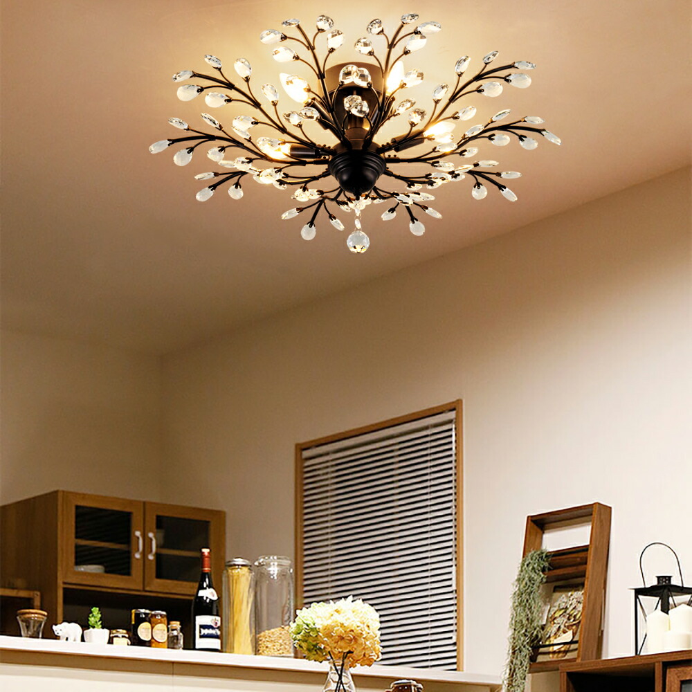 楽天市場】シーリングライト レトロ クリスタル 5灯 照明 LED 対応