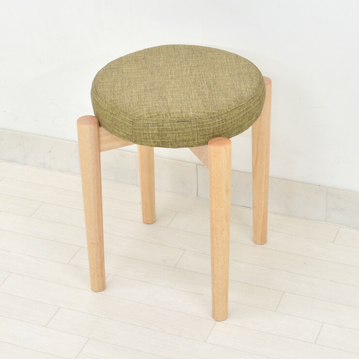 まるくる② ウールクッション付き木製スツール hozukiスツール - 丸徳