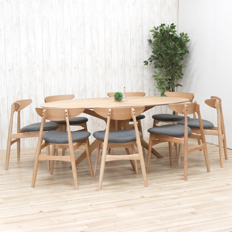 楽天市場】ダイニングセット 幅182cm 楕円テーブル ダイニング 9点