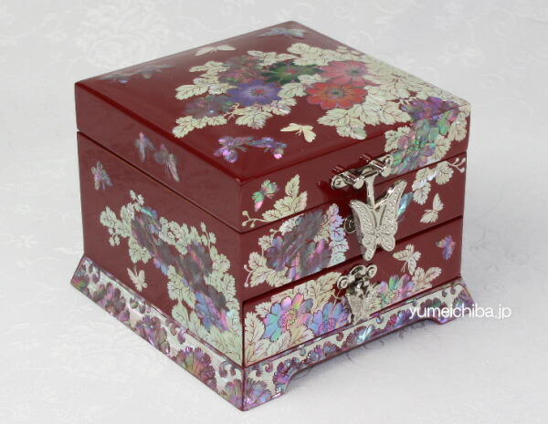 2794 螺鈿細工 花鳥宝石箱 小物入れ 漆器 アクセサリーケース