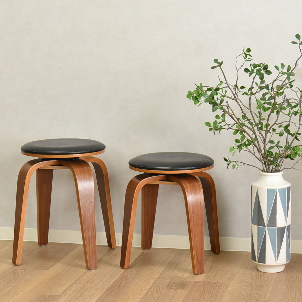 チェア スツール 回転椅子 カフェ 喫茶店 2脚 緑色 スペースエイジ