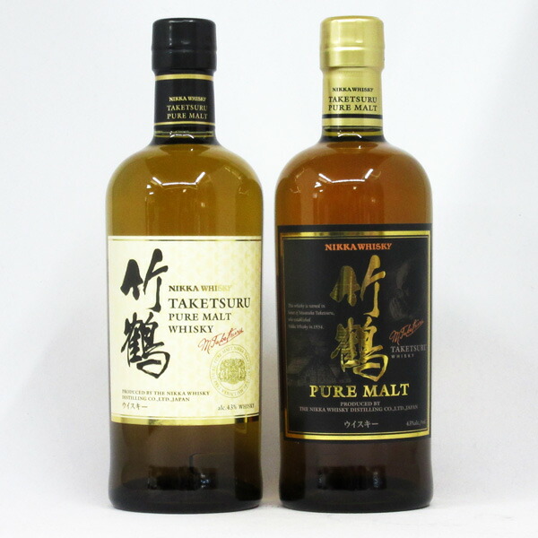楽天市場】竹鶴NV （白・黒ラベル）700ml （箱なし） 2本飲み比べ