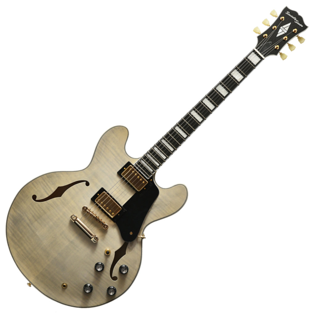 シルバー セミアコースティックギター エレキギター セミ