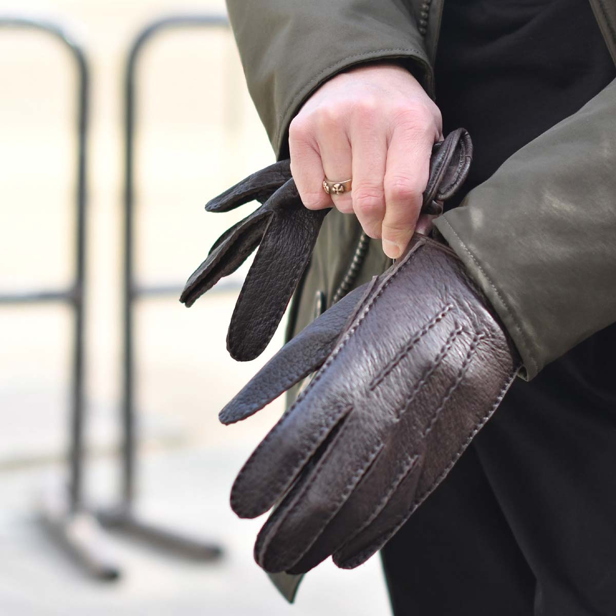 m*e様 中古 ペッカリー グローブ made in France 革 手袋 m*e様 中古