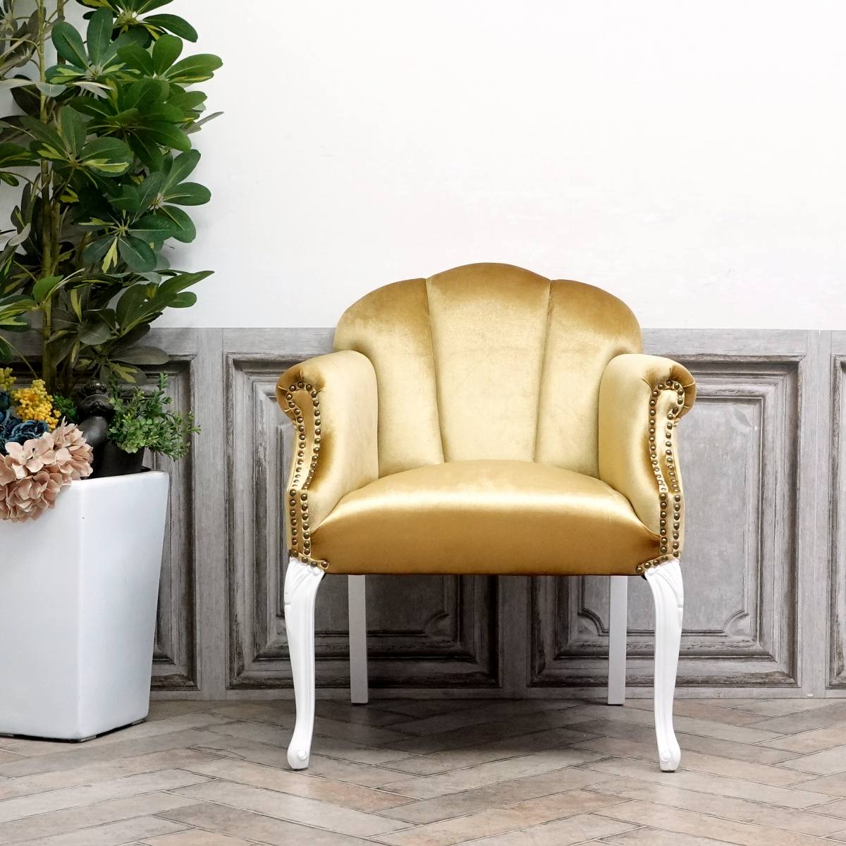 オーバルD様専用】ロココ調フランスアンティーク肘掛け椅子