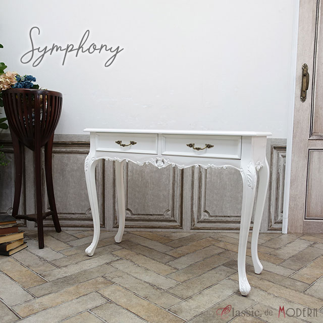 管386☆イタリア製☆ロココ調☆姫系☆ヒビ加工☆サイドテーブル