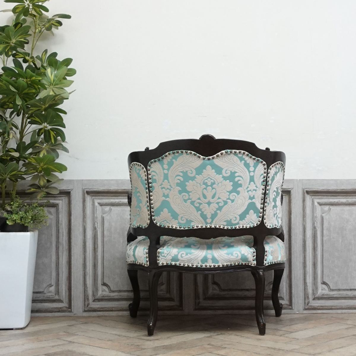 送料込】ロココ調 ヴィンテージソファー 1Pソファ ヨーロピアン