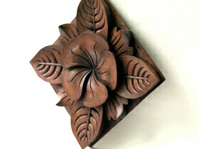 楽天市場】木彫りのレリーフ(プルメリア) 【 アジアン バリ 木製
