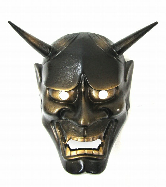 楽天市場】＊ 般若面 般若の面（黒） 鉄製 魔除け 厄除け 壁掛け 彫刻