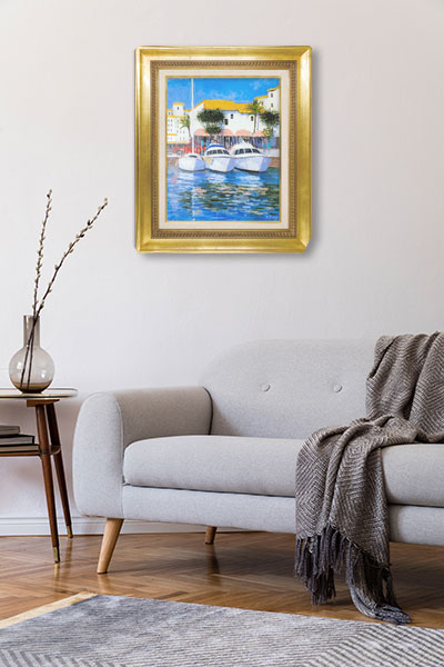 楽天市場】油彩画 藤祥州 「夏の南スペイン（マルベージャ）」 F6号 額