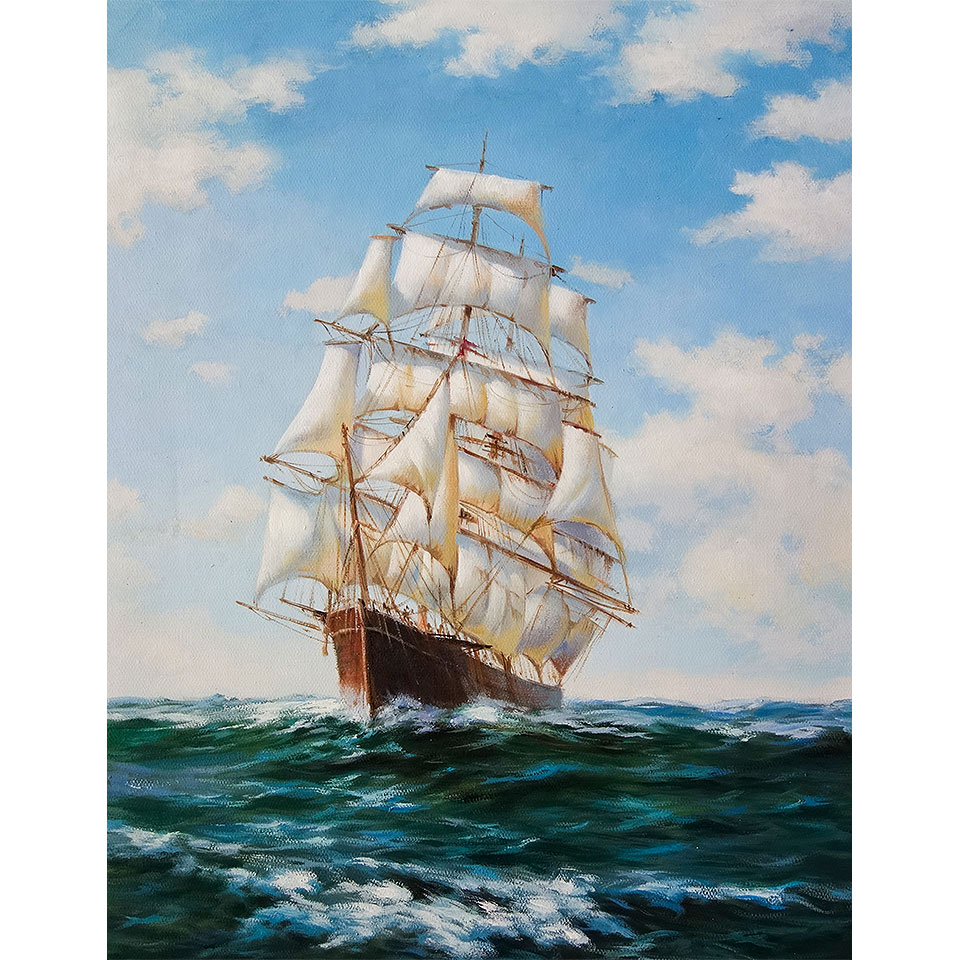 1089 絵画 油絵 F. Nicolas 帆船 1089 絵画 油絵 F. Nicolas 帆船 1089