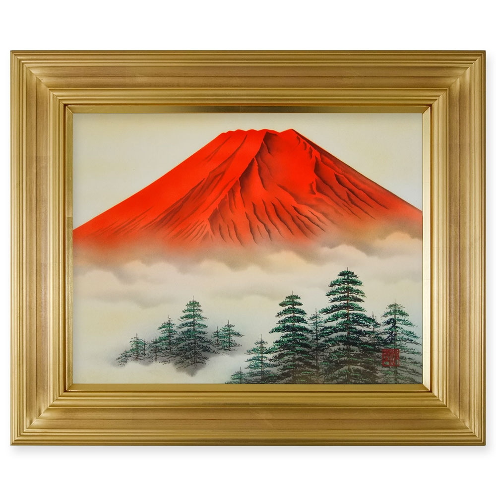 赤富士 日本画 北野東湖先生の作品 赤富士 日本画 北野東湖先生の作品