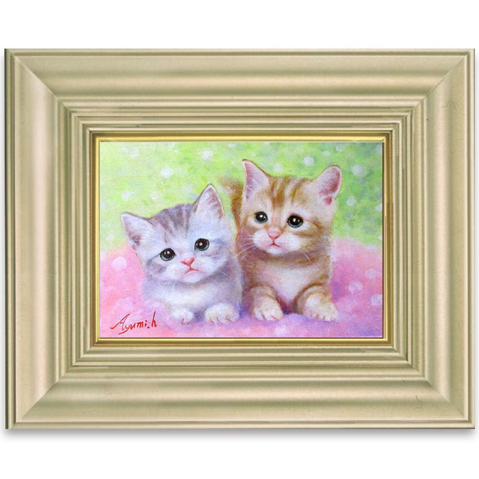 楽天市場】油彩画 SM号 絵画 なかよし 星野歩 手描き 額付き 油絵 肉筆