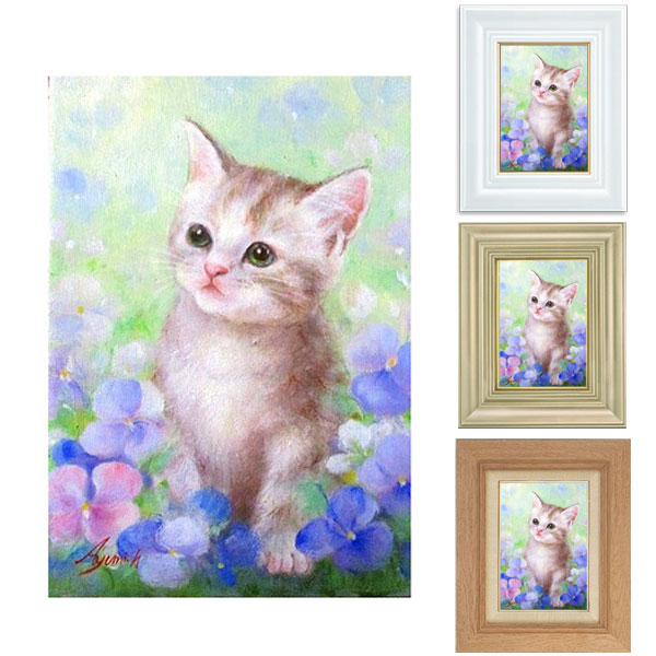 油絵 専用品 頭に花をのせた猫 3 油絵 専用品 頭に花をのせた猫 3 油絵