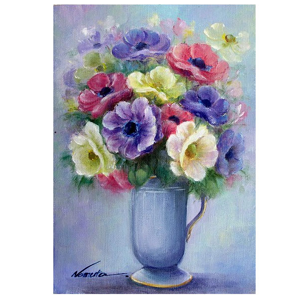 楽天市場】油彩画 SM号 野村正明 「アネモネ」 真筆 額入り 額装絵画