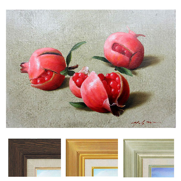 ザクロの油彩画