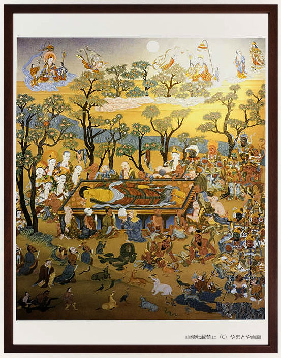 虚空蔵菩薩他 彩色木版画掛軸」明治期頃 一幅|仏画 仏教美術 木版刷り