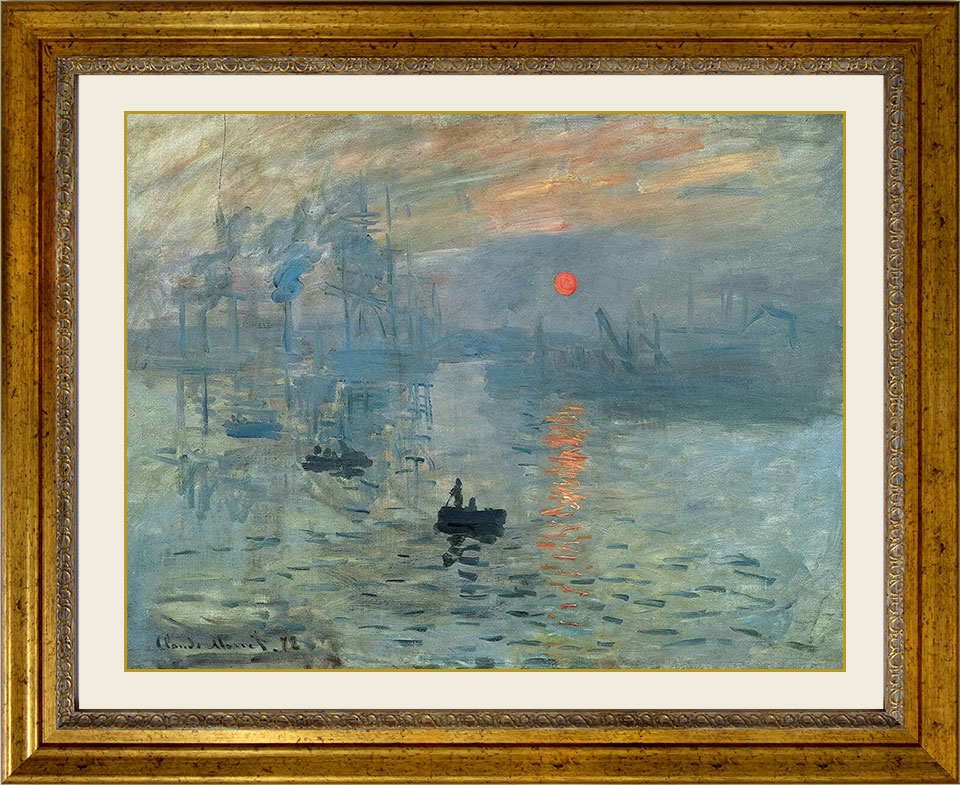 世界の名画 高級複製画 クロード・モネ 印象 日の出 世界の名画 高級複製画