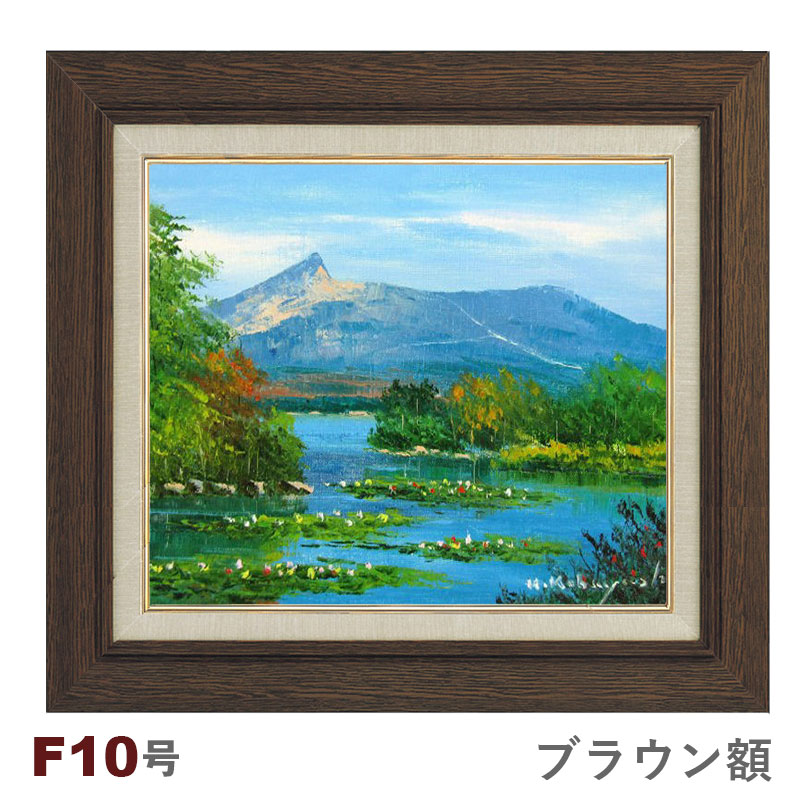 真作］F10号油彩画美人画美少女画リアリズム天使額付き