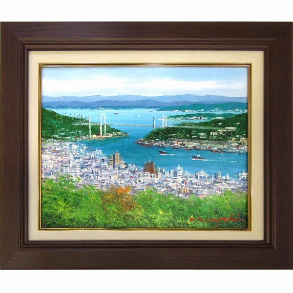 伝・小林和作画 油彩肉筆画・F6 号 「尾道」 伝・小林和作画 油彩肉筆