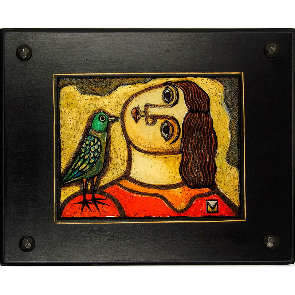 貴重 大野刚正 【願いを込めて】 アクラス画(ガラス絵)本物保証