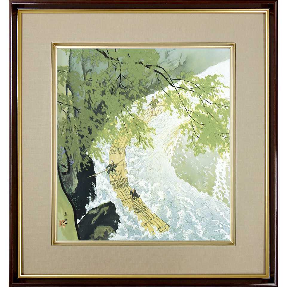 川合玉堂 風景画 複製画 額装 日本画 秋景色 インテリア ヴィンテージ