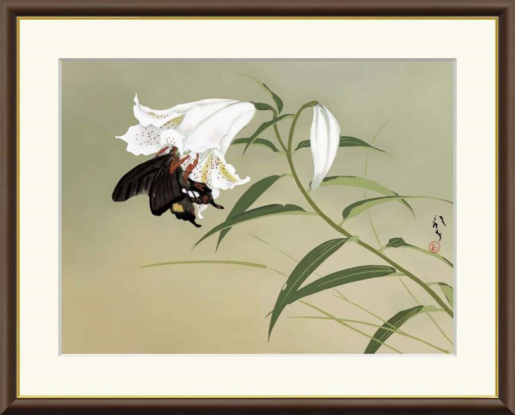 油絵 菅家令子 絵 絵画 インテリア 額付(銀) F4-091316 花 ゆり 油絵