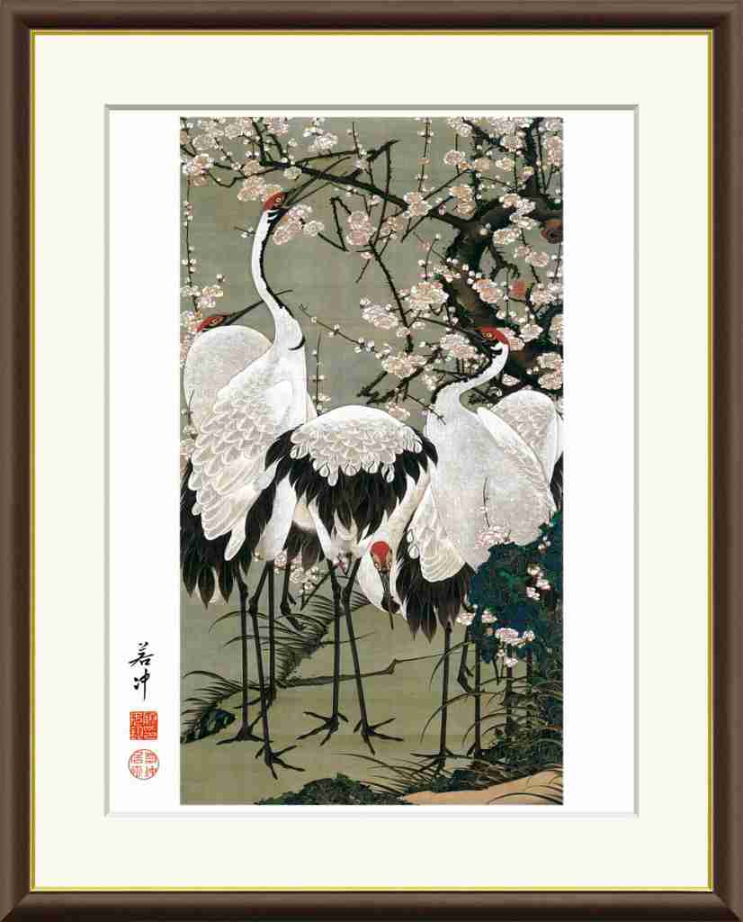 梅花群鶴図 伊藤若冲 掛軸 【公式通販】