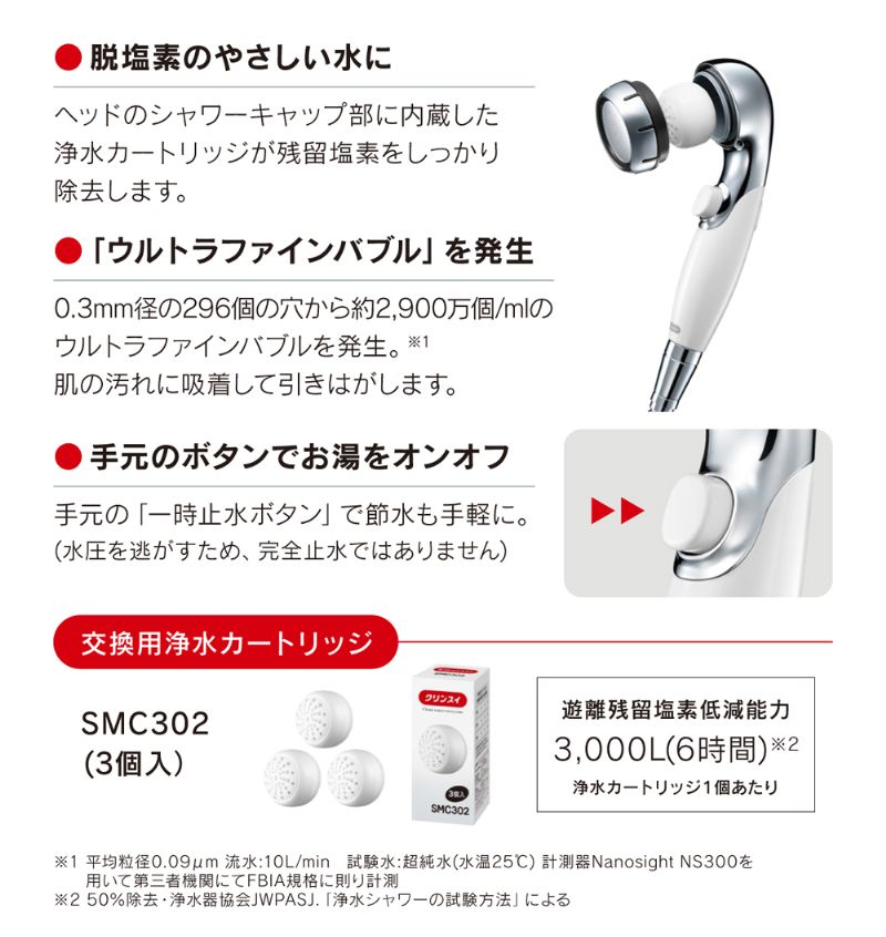 楽天市場】クリンスイ 浄水ウルトラファインバブル シャワーヘッド 脱