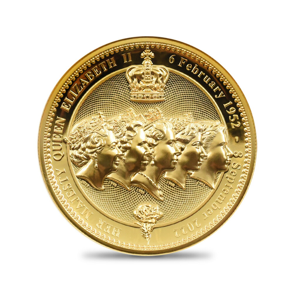 超大型100mm 2013年 英国 エリザベス2世 コロネーション 金メッキ銅貨