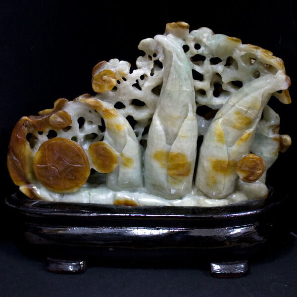 楽天市場】☆高級一点物☆【彫刻置物】本翡翠 (台付き) No.52 ※DM便