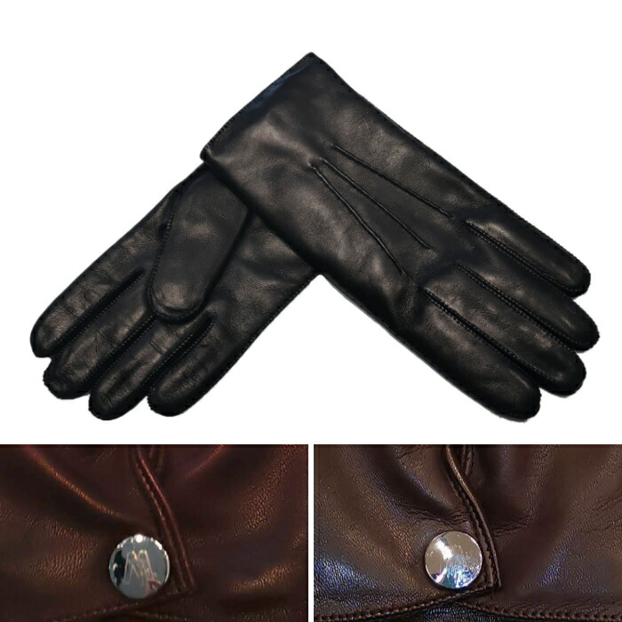 ERNEST W. BAKER】ブラック スナップボタン レザーグローブ 2026年最新