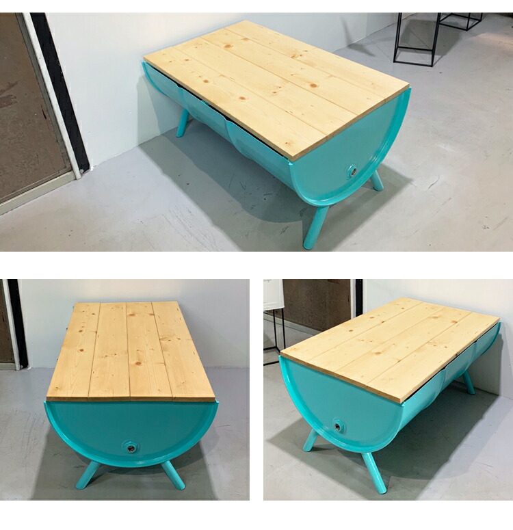 楽天市場】【天板ウッド仕様】 ドラム缶リメイク テーブル アメリカン