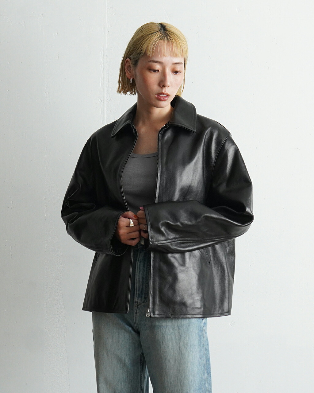 楽天市場】【SALE！20%OFF】ロエフ LOEFF ラム レザー バイカー