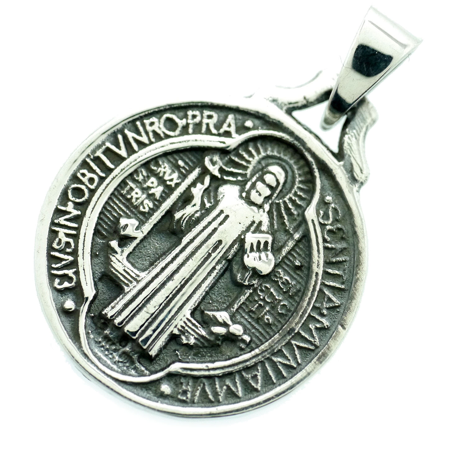 楽天市場】シルバー925 聖ベネディクトのメダイ チャーム ペンダント