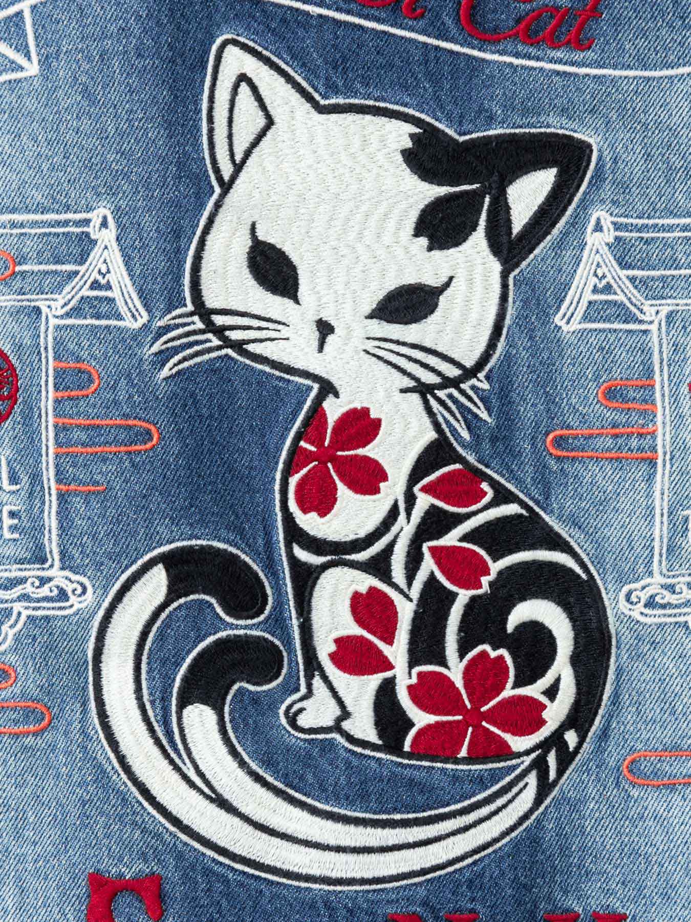 楽天市場】【SUMINEKO】“スミネコ”総刺繍 袖リブシャツ ｜ 和柄 メンズ